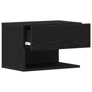 vidaXL Κρεμαστό Κομοδίνο Μαύρο Δρυς 46x29.5x30 cm 1 τεμ.
