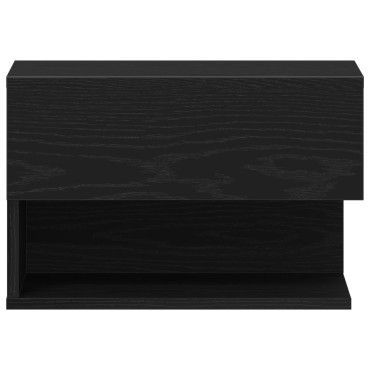 vidaXL Κρεμαστό Κομοδίνο Μαύρο Δρυς 46x29.5x30 cm 1 τεμ.
