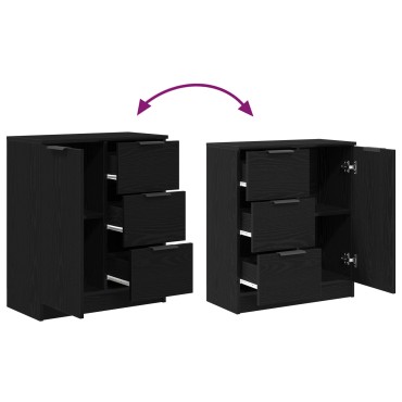 vidaXL Μαύρος Διπλωμένος Μπουφές 60x30x70cm Κατασκευασμένος από Επεξεργασμένο Ξύλο 1 τεμ.