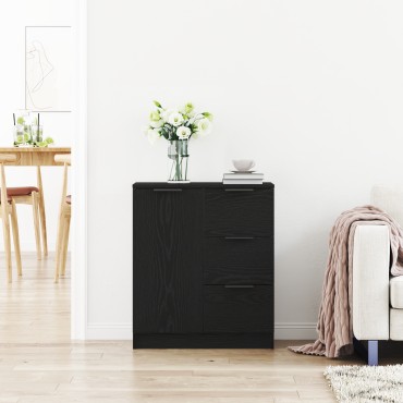 vidaXL Μαύρος Διπλωμένος Μπουφές 60x30x70cm Κατασκευασμένος από Επεξεργασμένο Ξύλο 1 τεμ.