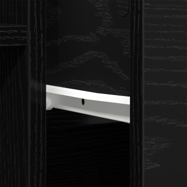 vidaXL Μαύρο Οξιά Κονσόλα 60x30x70cm Επεξεργασμένο Ξύλο 1 τεμ.