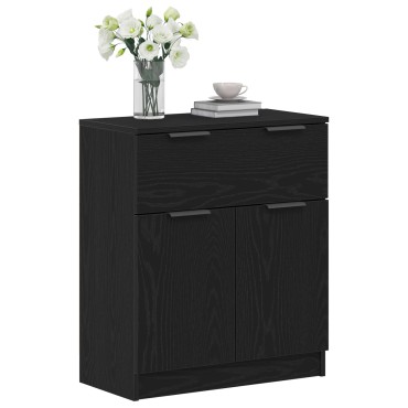 vidaXL Μαύρο Οξιά Κονσόλα 60x30x70cm Επεξεργασμένο Ξύλο 1 τεμ.