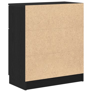 vidaXL Μαύρο Οξιά Κονσόλα 60x30x70cm Επεξεργασμένο Ξύλο 1 τεμ.