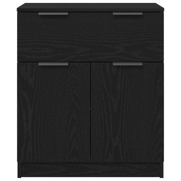 vidaXL Μαύρο Οξιά Κονσόλα 60x30x70cm Επεξεργασμένο Ξύλο 1 τεμ.
