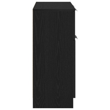 vidaXL Μαύρο Οξιά Κονσόλα 60x30x70cm Επεξεργασμένο Ξύλο 1 τεμ.