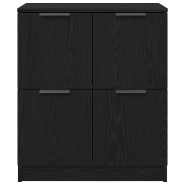 vidaXL Μαύρος Δρυς Μπουφές - 60x30x70cm - Κατασκευασμένος από Επεξεργασμένο Ξύλο 1 τεμ.