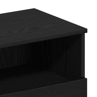 vidaXL Κομοδίνο Μαύρη Οξυά 40x35x65cm Επεξεργασμένο Ξύλο 1 τεμ.