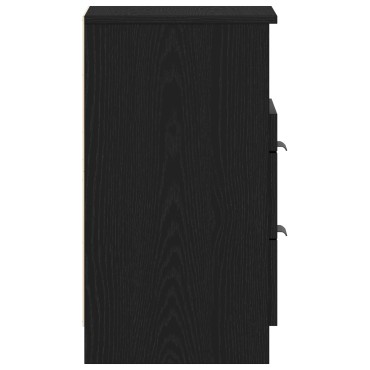 vidaXL Κομοδίνα 2 τεμ. Μαύρο Οξιά 40x35x65cm Επεξεργασμένο ξύλο