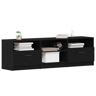 vidaXL Ντουλάπα τηλεόρασης Μαύρο Δρυς 150x33,5x45cm Επεξεργασμένο ξύλο