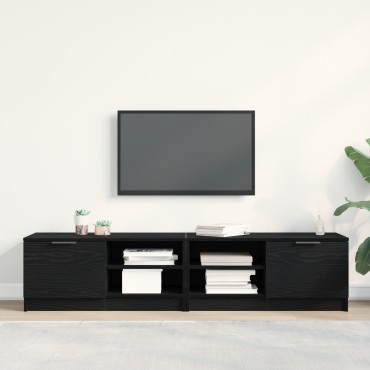 vidaXL Έπιπλο τηλεόρασης 2 τεμ. Μαύρη Βελανιδιά 80x35x36,5cm Επεξεργασμένο ξύλο