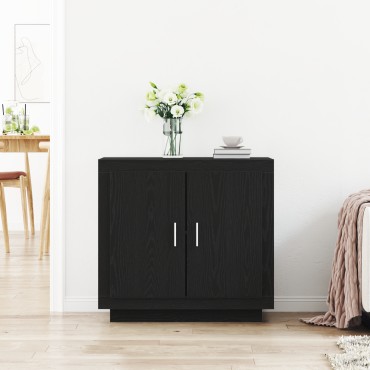 vidaXL Ντουλάπα Μαύρο Δρύς 80x40x75cm Επεξεργασμένο Ξύλο 1 τεμ.