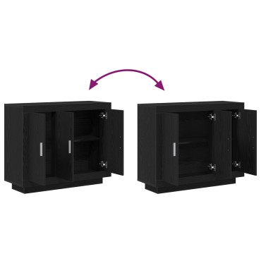 vidaXL Μπουφές Μαύρη Δρυς 92x35x75cm Κατασκευασμένο ξύλο 1 τεμ.