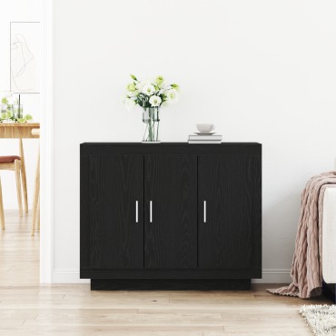 vidaXL Μπουφές Μαύρη Δρυς 92x35x75cm Κατασκευασμένο ξύλο 1 τεμ.