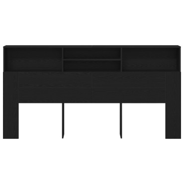 vidaXL Μαύρο Καθιστικό Κεφαλάρι Ντουλάπα, 200x19x103.5 cm Επεξεργασμένο Ξύλο