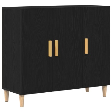 vidaXL Μπουφές Μαύρος Δρυς 90x34x80cm Επεξεργασμένο Ξύλο 1 τεμ.