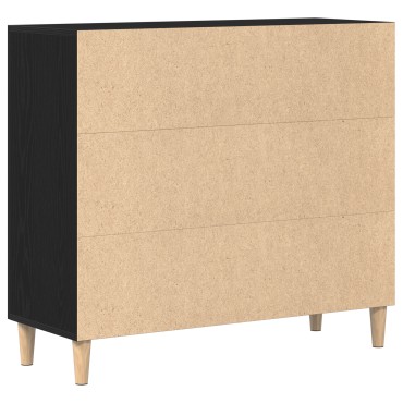 vidaXL Μπουφές Μαύρος Δρυς 90x34x80cm Επεξεργασμένο Ξύλο 1 τεμ.