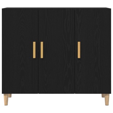 vidaXL Μπουφές Μαύρος Δρυς 90x34x80cm Επεξεργασμένο Ξύλο 1 τεμ.