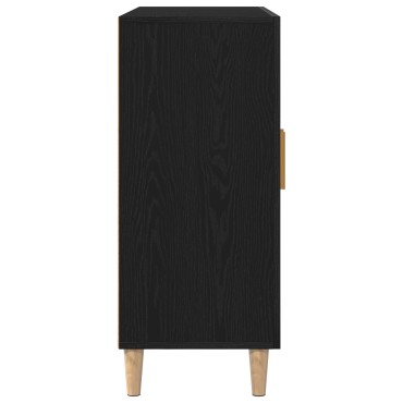 vidaXL Μπουφές Μαύρος Δρυς 90x34x80cm Επεξεργασμένο Ξύλο 1 τεμ.