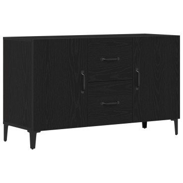vidaXL Μαύρος Δρύινος Μπουφές - 100x36x60cm - Κατασκευασμένος από Μηχανικά Ξύλα 1 τεμ.