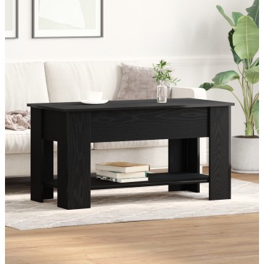 vidaXL Μαύρο Ξύλινο Τραπέζι Σαλονιού - 101x49x52cm Κατασκευασμένο από Τεχνητό Ξύλο