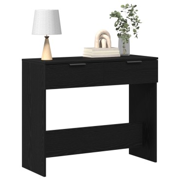 vidaXL Τραπέζι κονσόλας Μαύρη Οξυά 30x36x75cm Επεξεργασμένο Ξύλο 1 τεμ.