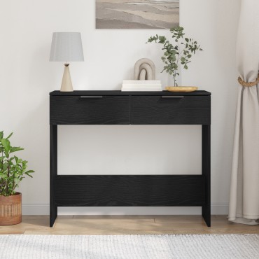vidaXL Τραπέζι κονσόλας Μαύρη Οξυά 30x36x75cm Επεξεργασμένο Ξύλο 1 τεμ.