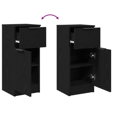 vidaXL Μπουφές Μαύρο Δρυς 30x30x70cm Επεξεργασμένο ξύλο 1 τεμ.