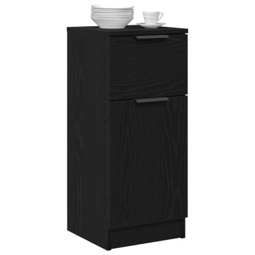 vidaXL Μπουφές Μαύρο Δρυς 30x30x70cm Επεξεργασμένο ξύλο 1 τεμ.
