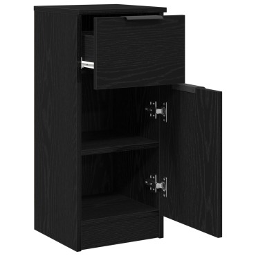 vidaXL Μαύρος Δρυς Sideboard 30x30x70cm MDF 1 τεμ.