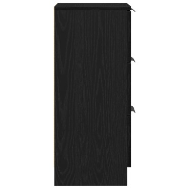 vidaXL Πλαϊνό γραφείο 2 τεμ. Μαύρη Οξυά 30x30x70cm