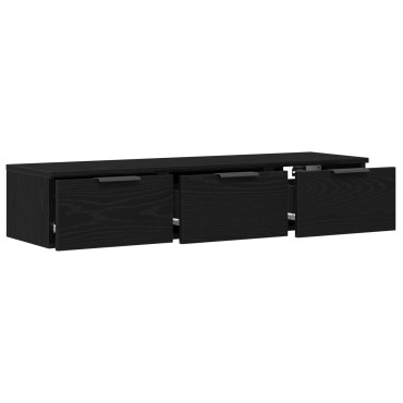 vidaXL Μαύρος Ξύλινος Τοίχος Ντουλάπι 102x30x20cm Κατασκευασμένο από Επεξεργασμένο Ξύλο 1 τεμ.