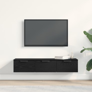 vidaXL Μαύρος Ξύλινος Τοίχος Ντουλάπι 102x30x20cm Κατασκευασμένο από Επεξεργασμένο Ξύλο 1 τεμ.