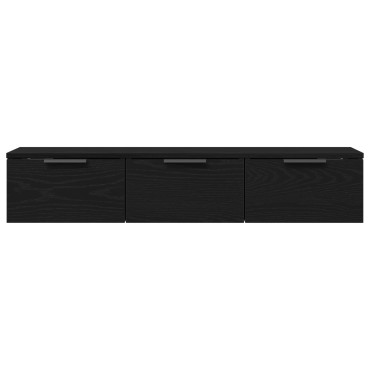 vidaXL Μαύρος Ξύλινος Τοίχος Ντουλάπι 102x30x20cm Κατασκευασμένο από Επεξεργασμένο Ξύλο 1 τεμ.