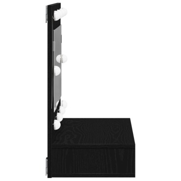 vidaXL Καθρέφτης Ντουλάπα LED σε Μαύρη Δρυς - 90x31.5x62cm 1 τεμ.