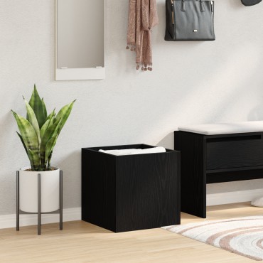 vidaXL Κιβώτιο Φυτών Μαύρο Δρυς 40x40x40 εκ Κατασκευασμένο Ξύλο