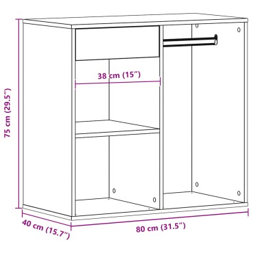 vidaXL Μαύρο Έπιπλο Καλλυντικών 80x40x75cm από Επεξεργασμένο Ξύλο 1 τεμ.