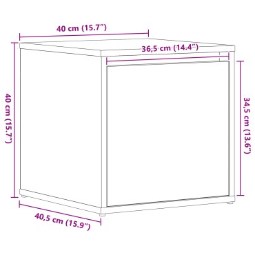 vidaXL Κουτί Συρταριού Μαύρο Δρυς 40,5x40x40cm Επεξεργασμένο Ξύλο