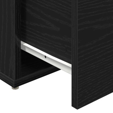 vidaXL Κουτί Συρταριού Μαύρο Δρυς 40,5x40x40cm Επεξεργασμένο Ξύλο