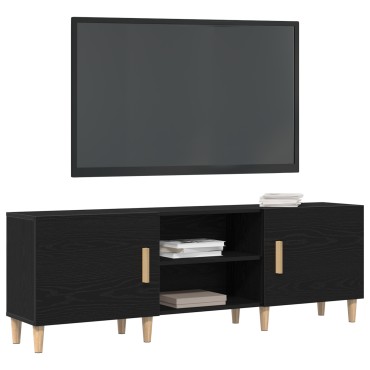 vidaXL Βάση τηλεόρασης - Μαύρη Δρυς, 150x30x50 cm Κατασκευασμένο από Επεξεργασμένο Ξύλο