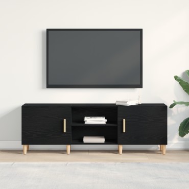vidaXL Βάση τηλεόρασης - Μαύρη Δρυς, 150x30x50 cm Κατασκευασμένο από Επεξεργασμένο Ξύλο