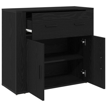 vidaXL Μπουφές Μαύρη Βαλανιδιά 80x33x70cm Επεξεργασμένο ξύλο 1 τεμ.
