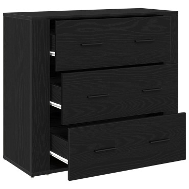 vidaXL Μπουφές Μαύρο Δρυς 33x80x70cm Κατασκευασμένο ξύλο 1 τεμ.