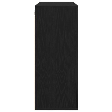 vidaXL Ντουλάπα Τοίχου Μαύρη Οξυά 80x33x80cm Επεξεργασμένο Ξύλο 1 τεμ.