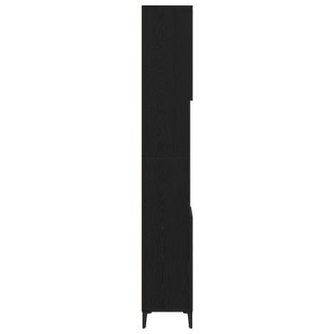 vidaXL Ντουλάπα Μπάνιου Μαύρη Δρυς 30x30x190cm Επεξεργασμένο Ξύλο 1 τεμ.