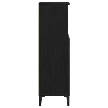 Επιπλο μπάνιου vidaXL Μαύρο Δρυς 30x30x100cm Επεξεργασμένο ξύλο