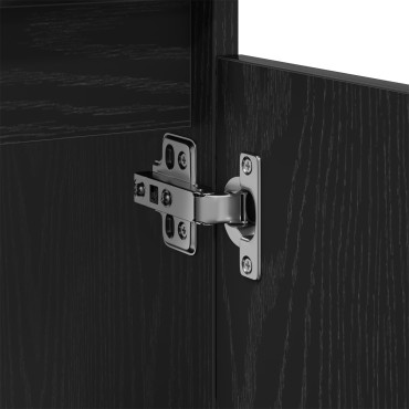vidaXL Ντουλάπι Νιπτήρα Μαύρο Δρυς 58x33x60cm Επεξεργασμένο Ξύλο 1 τεμ.