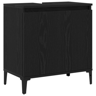 vidaXL Ντουλάπι Wash μαύρη δρυ 58x33x60cm Επεξεργασμένο ξύλο 1 τεμ.