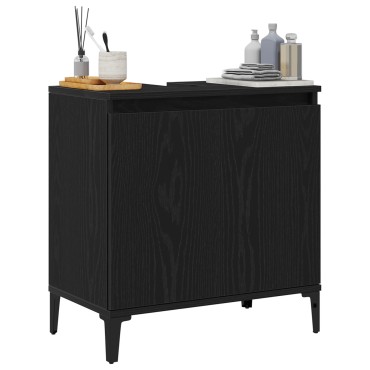 vidaXL Ντουλάπι Wash μαύρη δρυ 58x33x60cm Επεξεργασμένο ξύλο 1 τεμ.