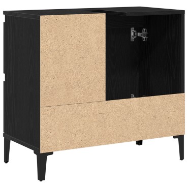 vidaXL Ντουλάπι Νιπτήρα Μαύρη Δρυς 65x33x60cm Ξύλο Επεξεργασμένο 1 τεμ.