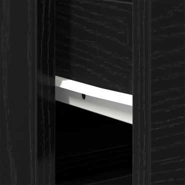 vidaXL Ντουλάπι Νιπτήρα Μαύρη Δρυς 65x33x60cm Ξύλο Επεξεργασμένο 1 τεμ.